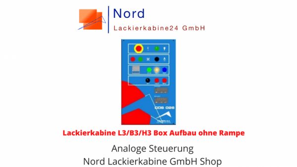Lackierkabine L3/B3/H3 Box Aufbau ohne Rampe  Analoge Steuerung Nord Lackierkabine24 GmbH Shop  Lackierkabine Kaufen L3/B3/H3