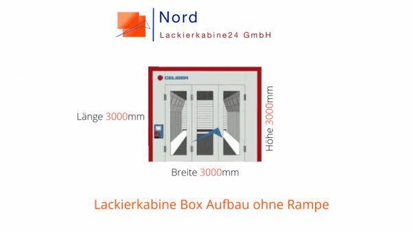 Lackierkabine L3/B3/H3 Box Aufbau ohne Rampe Baugröße Nord Lackierkabine24 GmbH Shop  Lackierkabine Kaufen L3/B3/H3