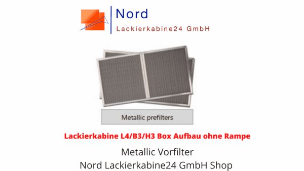 Lackierkabine L4/B3/H3 Box Aufbau ohne Rampe  Metallic Vorfilter Nord Lackierkabine24 GmbH Shop  Lackierkabine Kaufen L4/B3/H3