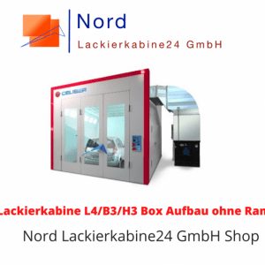 Lackierkabine L4/B3/H3 Box Aufbau ohne Rampe  Nord Lackierkabine24 GmbH Shop Lackierkabine Kaufen L4/B3/H3