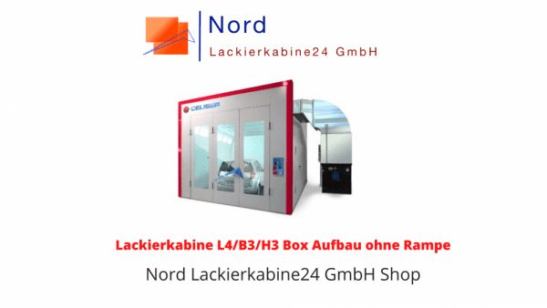 Lackierkabine L4/B3/H3 Box Aufbau ohne Rampe  Nord Lackierkabine24 GmbH Shop Lackierkabine Kaufen L4/B3/H3