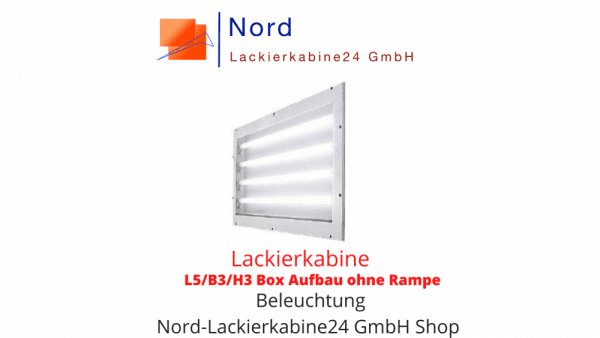 Lackierkabine L5/B3/H3 Box Aufbau ohne Rampe  Beleuchtung Nord Lackierkabine24 GmbH Shop  Lackierkabine Kaufen L5/B3/H3