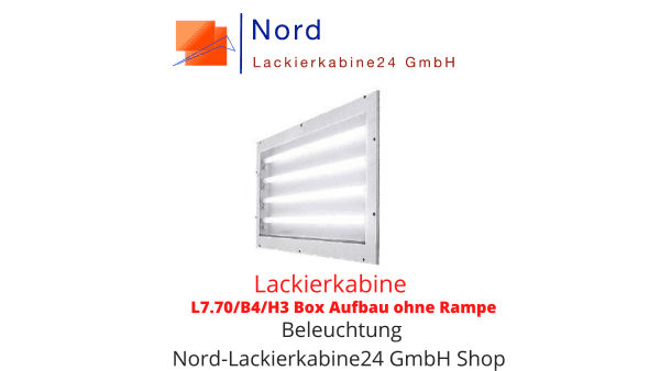 Lackierkabine L7.70/B4/H3 Box Aufbau ohne Rampe  Beleuchtung Nord Lackierkabine24 GmbH Shop  Lackierkabine Kaufen L7.70/B4/H3