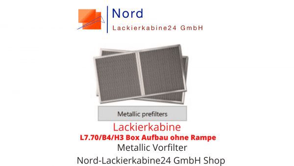Lackierkabine L7.70/B4/H3 Box Aufbau ohne Rampe  Metallic Vorfilter Nord Lackierkabine24 GmbH Shop  Lackierkabine Kaufen L7.70/B4/H3