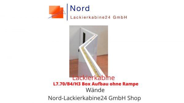 Lackierkabine L7.70/B4/H3 Box Aufbau ohne Rampe Wände Nord Lackierkabine GmbH Shop Lackierkabine Kaufen L7.70/B4/H3