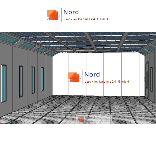 Lackierkabine kleinteile NL 6x6 m Trubo-Lüfter Boden Absaugung