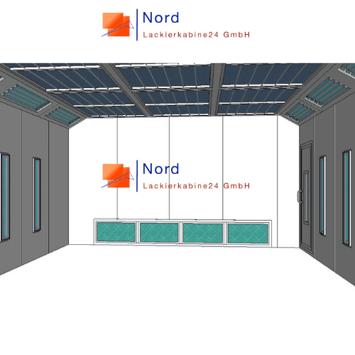 Lackierkabine kleinteile NL 5x5 m Seiten Absaugung Trubo-Lüfter