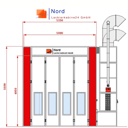 NL12000-12 Meter Lkw Lackierkabine Schlüsselfertige+Qualitativ