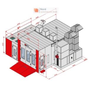 NL9000-7 Meter Rampe -A3 Lackierkabine+Tagesmischraum Schlüsselfertig+Qualitativ.