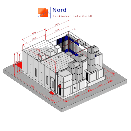 Angebot NL9200-7 Meter Rampe-PS-A2 Lackierkabine+Vorbereitungsplatz Schlüsselfertige Lackierkabine+Qualitativ