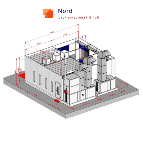 Angebot NL9200-7 Meter Rampe-PS-A3 Lackierkabine+Vorbereitungsplatz Schlüsselfertige Lackierkabine+Qualitativ