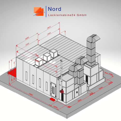 NL9200-Rampe-PS-B2 Lackierkabine+Vorbereitungsplatz Schlüsselfertige Lackierkabine+Qualitativ