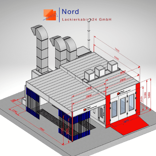 NL9200-Rampe-PS-B2 Lackierkabine+Vorbereitungsplatz Schlüsselfertige Lackierkabine+Qualitativ