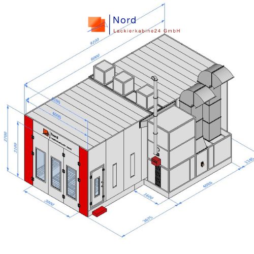 NL9000-7 Meter Pneumatik+Lift Angebot Schlüsselfertige Lackierkabine+Qualitativ